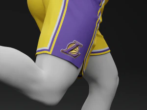 ロサンゼルス レイカーズ ホーム ジャージ 2023 3Dモデル