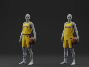 ロサンゼルス レイカーズ ホーム ジャージ 2023 3Dモデル
