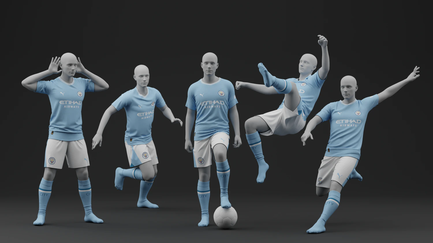 Manchester City 2024 3D Model .c4d .max .obj .3ds .fbx .stl .blend