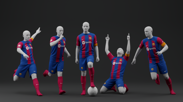 FC Barcelona 2023 Home Jersey 3D Model .c4d .max .obj .3ds .fbx .stl .blend 