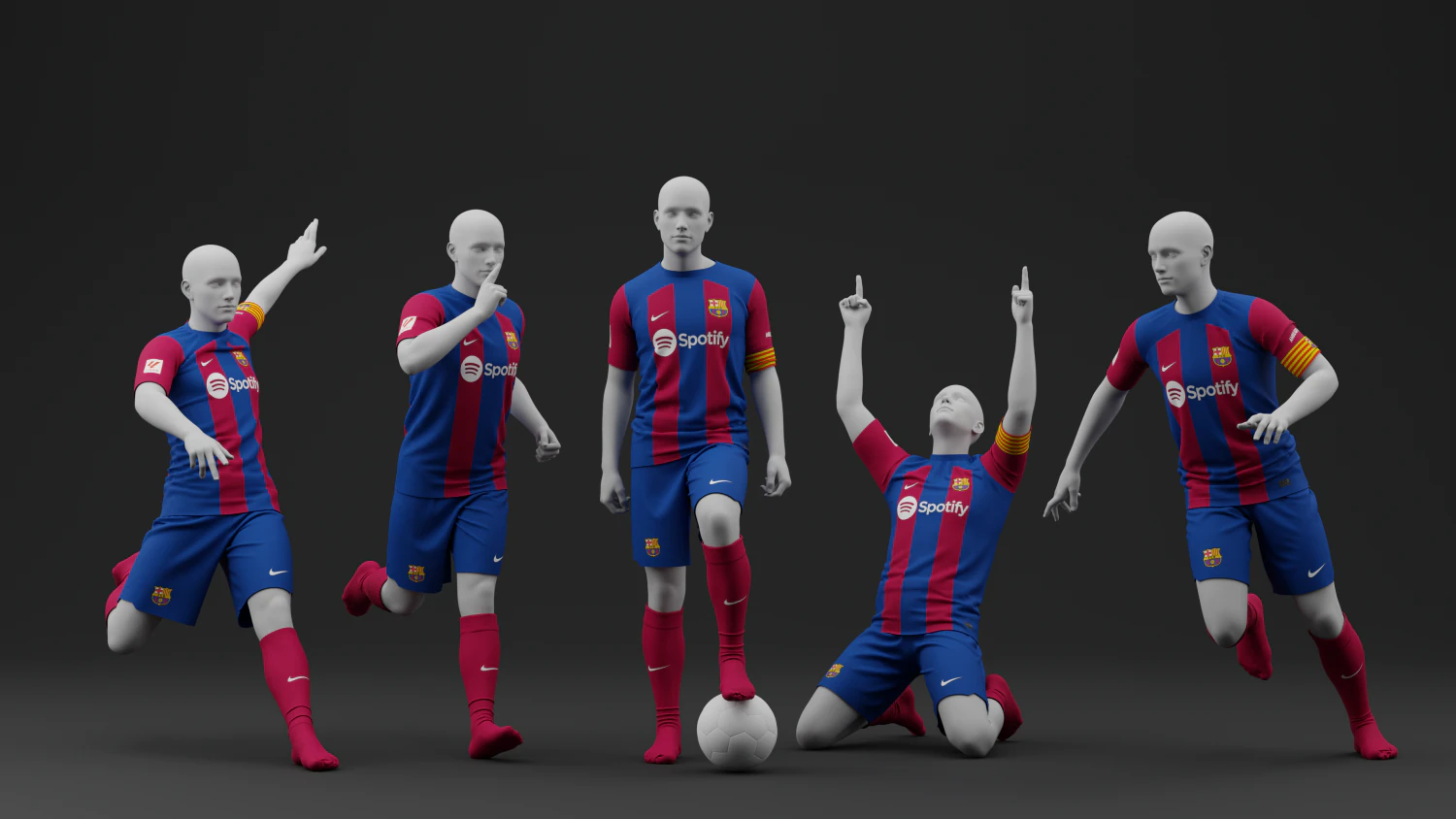 FC Barcelona 2023 Home Jersey 3D Model .c4d .max .obj .3ds .fbx .stl .blend 