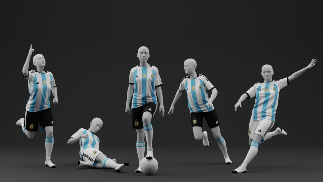 Argentina 2022 Women Home Jersey 3D Model .c4d .max .obj .3ds .fbx .stl .blend 