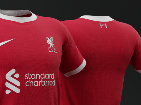 Liverpool 2023 Home Jersey Modelo 3D