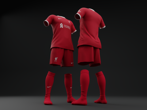 Liverpool 2023 Home Jersey Modelo 3D