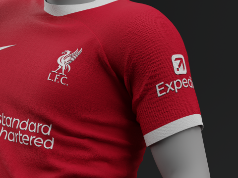 Liverpool 2023 Home Jersey Modelo 3D