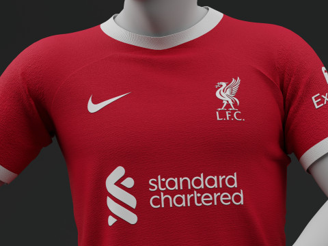 Liverpool 2023 Home Jersey Modelo 3D
