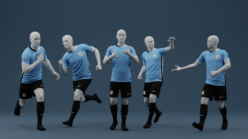 Uruguay 2024 Home Jersey 3D Model .c4d .max .obj .3ds .fbx .stl .blend 