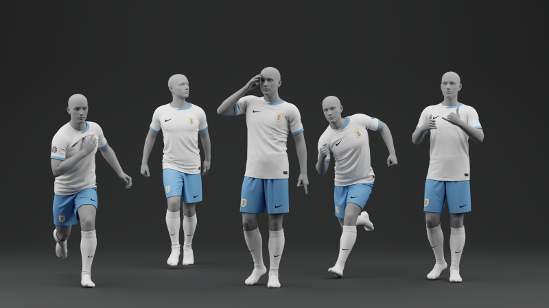 Uruguay 2024 Away Jersey 3D Model .c4d .max .obj .3ds .fbx .stl .blend 
