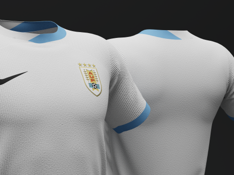Uruguay 2024 Away Jersey 3D Model