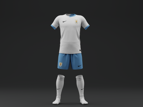Uruguay 2024 Away Jersey 3D Model