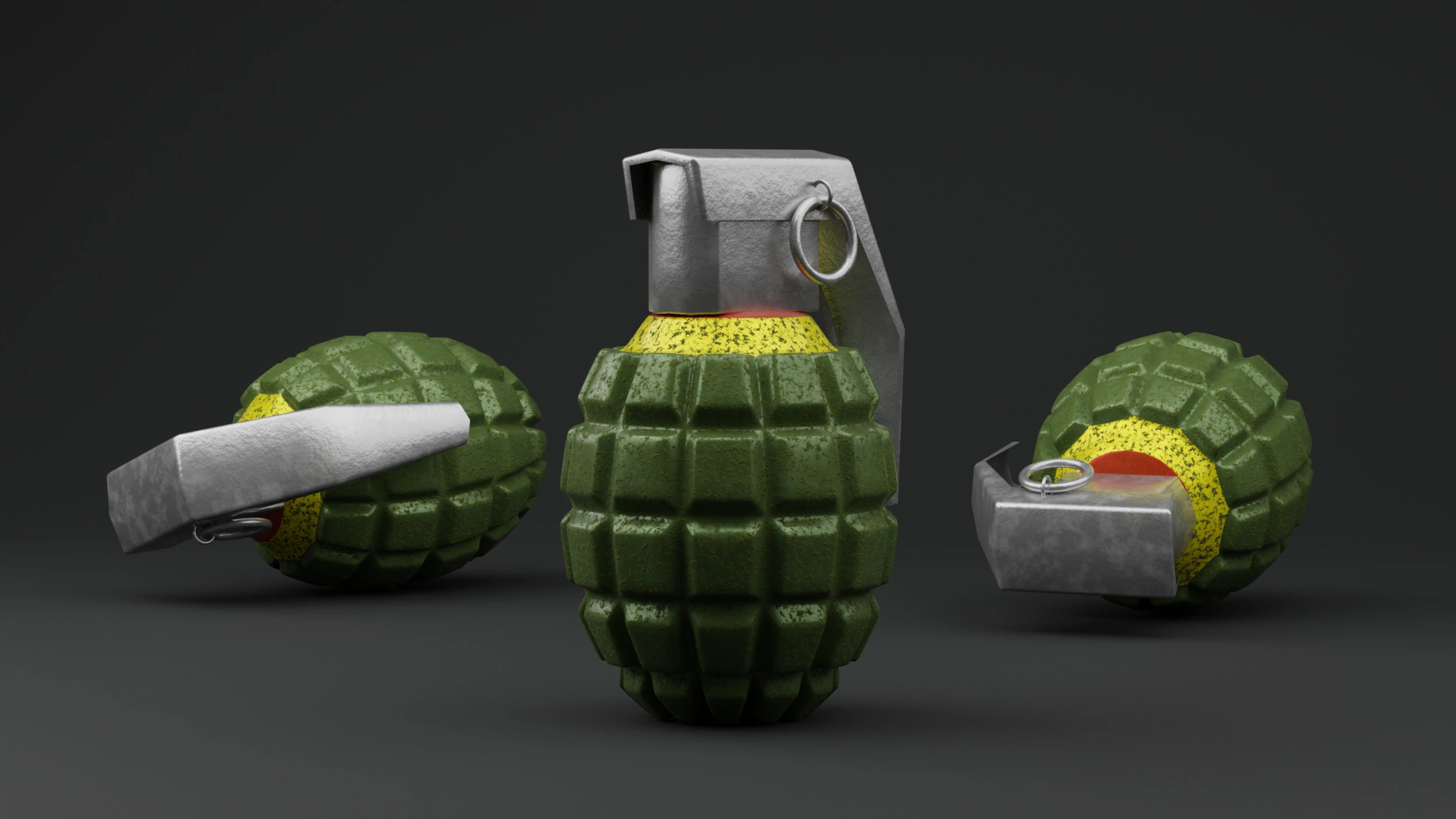 MK2 Grenade 3D Model .c4d .max .obj .3ds .fbx .stl .blend 