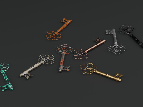Antique Ornate Key Model 3D