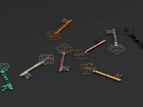 Chave Ornamentada Antiga Modelo 3D