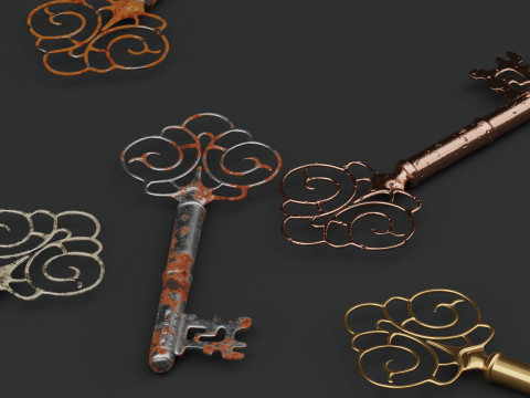 Antique Ornate Key 3D Model