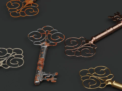 Antique Ornate Key 3D Model