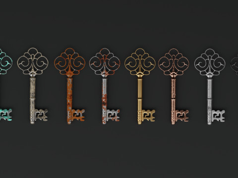 Antique Ornate Key 3D Model
