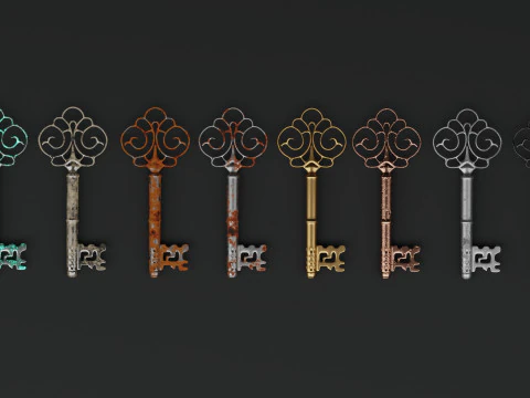 Antique Ornate Key 3D Model