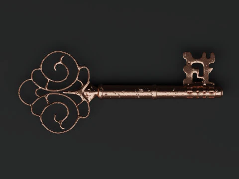 Antique Ornate Key 3D Model