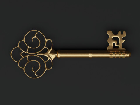 Antique Ornate Key 3D Model