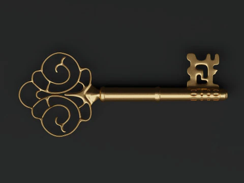 Antique Ornate Key 3D Model