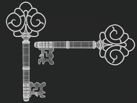 Antique Ornate Key 3D Model