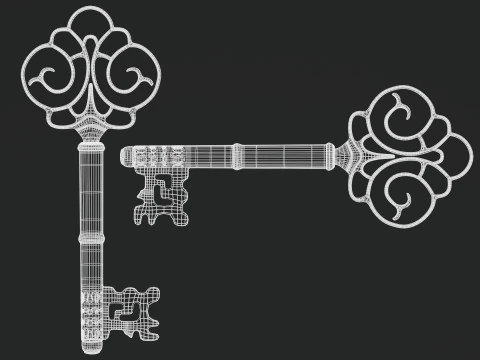 Antique Ornate Key 3D Model