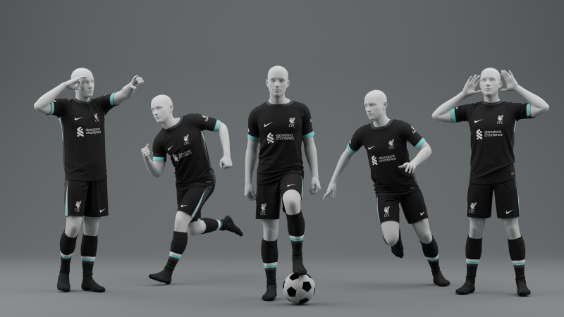 Liverpool 2024 Away Jersey Model 3D .c4d .max .obj .3ds .fbx .stl .blend