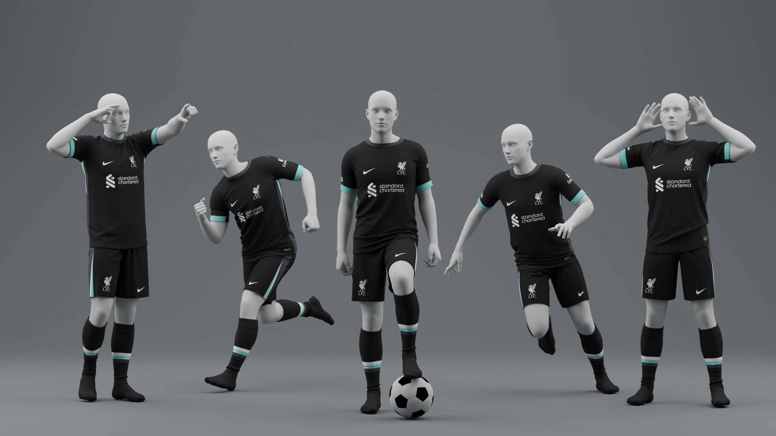 Liverpool 2024 Away Jersey 3D Model .c4d .max .obj .3ds .fbx .stl .blend