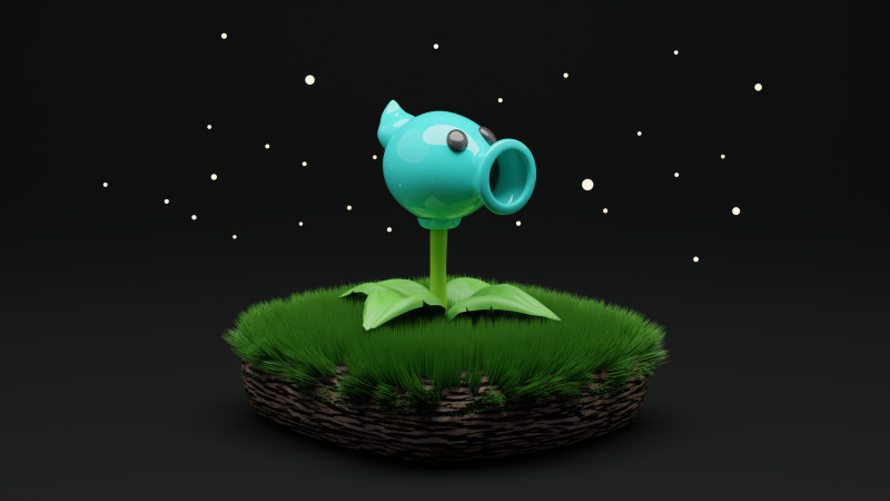 Droplet Shooter Plants Vs Zombies Model 3D .c4d .max .obj .3ds .fbx .stl .blend 