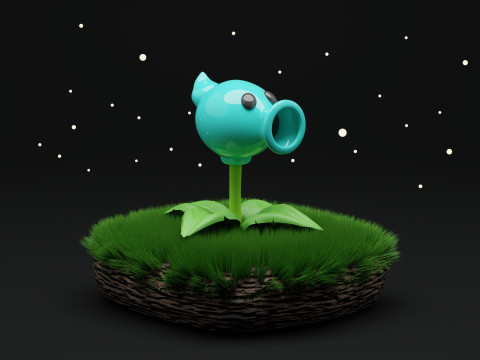 Droplet Shooter Plants Vs Zombies Modello 3D