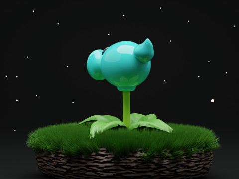 Droplet Shooter Plants Vs Zombies Model 3D