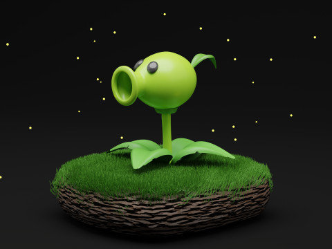 PeaShooter Plants Vs Zombies Modelo 3D