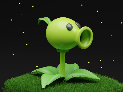 PeaShooter Plants Vs Zombies 3D Model