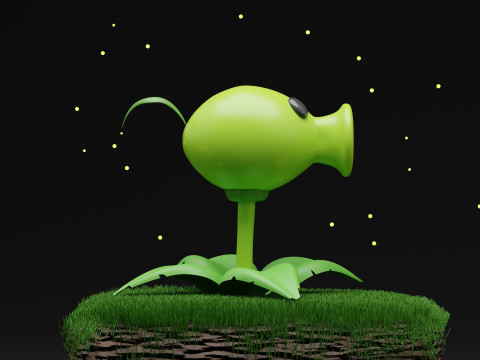 PeaShooter Plants Vs Zombies 3D Model