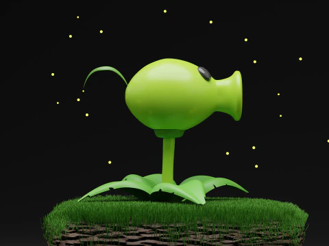 PeaShooter Plants Vs Zombies 3D Model