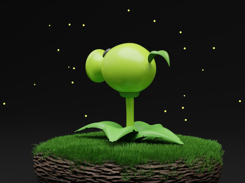 PeaShooter Plants Vs Zombies 3D Model
