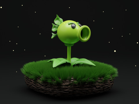 Repeater Shooter Plants Vs Zombies Modello 3D