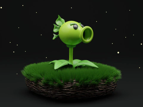 Repeater Shooter Plants versus zombies 3D Model