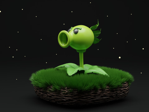 Repeater Shooter Plants Vs Zombies Modello 3D