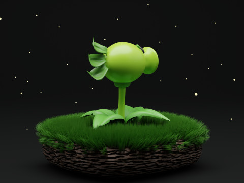 Repeater Shooter Plants Vs Zombies Modello 3D
