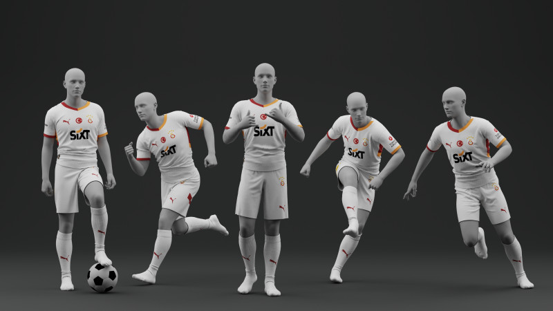Galatasaray 2024 2025 Away Jersey Model 3D .c4d .max .obj .3ds .fbx .stl .blend 
