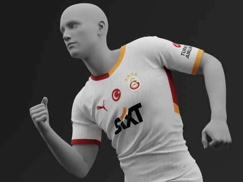 Galatasaray 2024 2025 Away Jersey Model 3D
