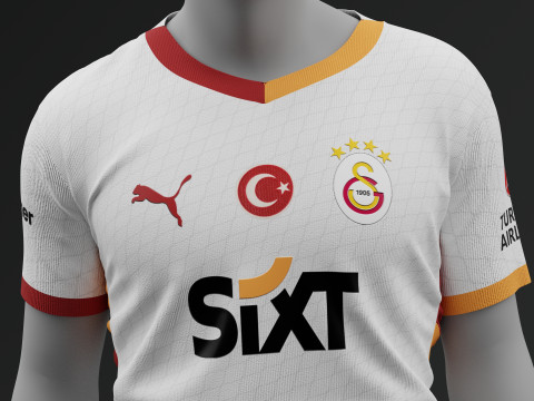 Galatasaray 2024 2025 Away Jersey Model 3D