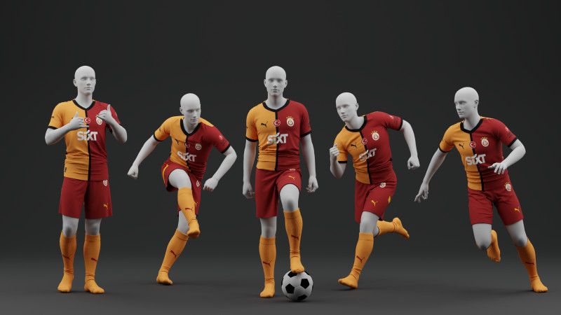 ガラタサライ 2024 2025 ホーム ジャージ 3Dモデル .c4d .max .obj .3ds .fbx .stl .blend 