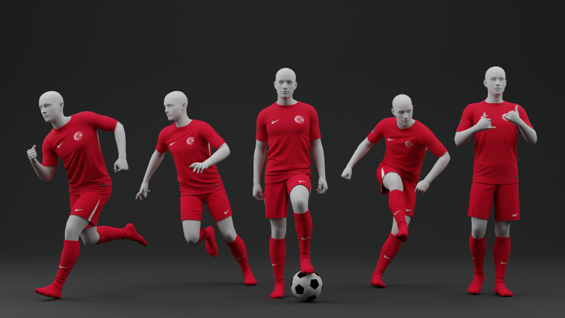 Turkiye 2024 Home Jersey 3D Model .c4d .max .obj .3ds .fbx .stl .blend 