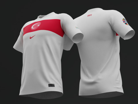 Turkiye 2024 Away Jersey Modèle 3D