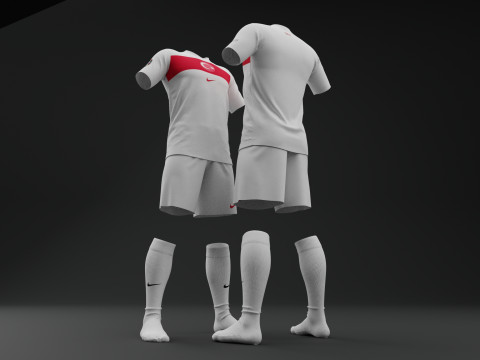 Turkiye 2024 Away Jersey Modèle 3D