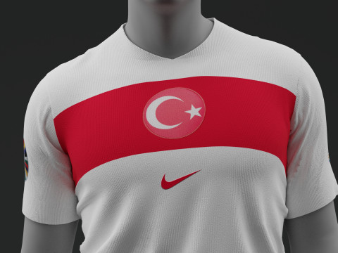 Turkiye 2024 Away Jersey Modèle 3D