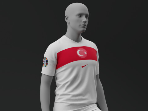 Turkiye 2024 Away Jersey Modèle 3D