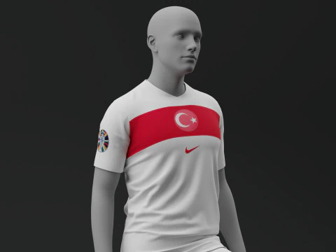 Turkiye 2024 Away Jersey 3D Model